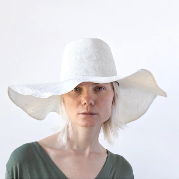 Reinhard Plank NEW Wide Brim Straw Shade Hat Summer NANA viscose baby blue
